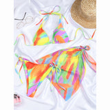 Bikini Three Piece Bikini Swimsuit Sexy Tie Dye Split Ladies Swimwear