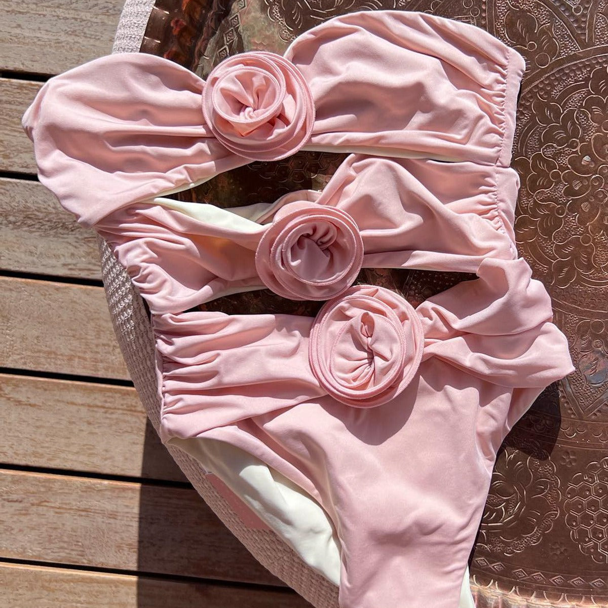 New 3D Flowers One Piece Bikini