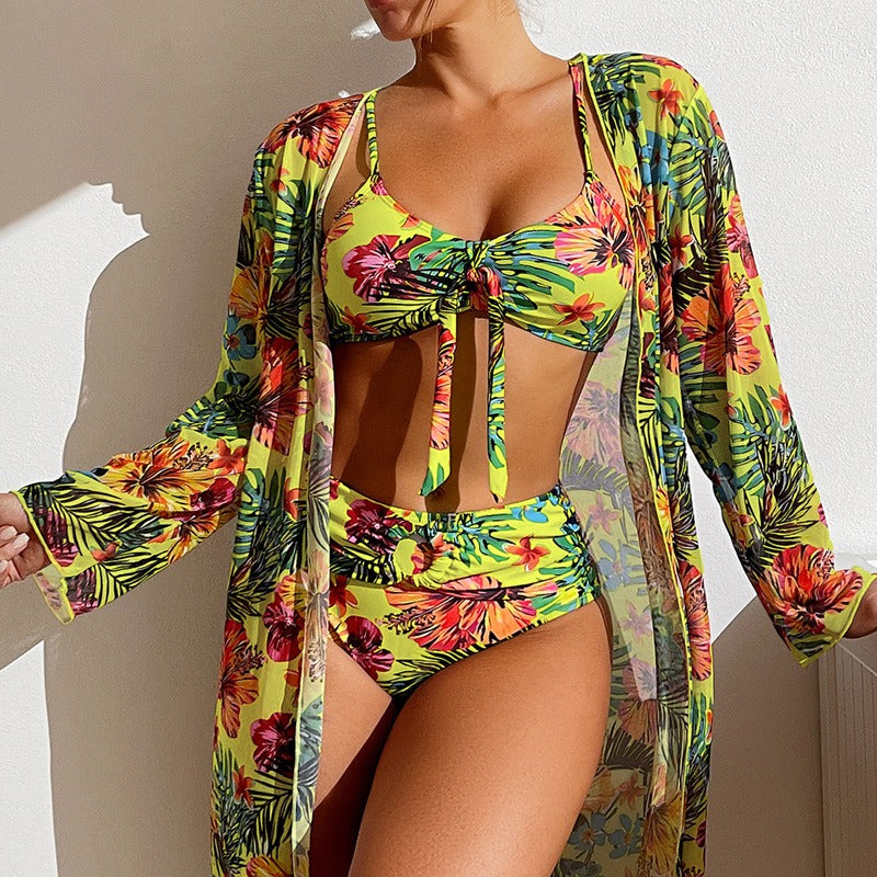 Long Sleeve 3 Pcs Cover Up Bikini