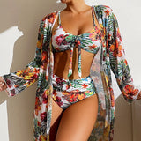 Long Sleeve 3 Pcs Cover Up Bikini