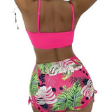 High Waisted Bikini Leaf Swimwear