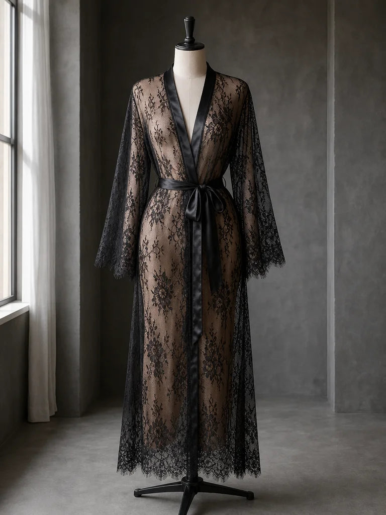 Professional reference-worn fashion photograph, 3:4. Frame the full body of one model in a quiet bed
