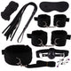 Lingerie Handcuffs Whip Rope Anal Vibrator Set - EVA EXOTIC